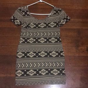 Aztec print bodycon dress